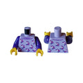 LEGO® Torso Pajama Sweater with White, Dark Purple, and Dark Pink Unicorn Heads Pattern / Dark Purple Arms / Yellow Hands 973pb5352c01 lavendel