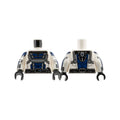 LEGO® Torso Armor with Dark Blue Center Panel, Silver Trim, Black Collar, and Metallic Light Blue Dots, Utility Belt Pattern / White Arms with Black Cuffs, Dark Blue Armor, Metallic Light Blue Dots, and Silver Trim Pattern / Black Hands 973pb5395c01 weiss