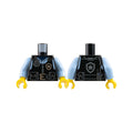 LEGO® Torso Police Safety Vest, Silver Star Badge Logo, Dark Bluish Gray Radio, Belt with Buckle and Pouches, Bright Light Blue Shirt Pattern / Bright Light Blue Arms / Yellow Hands 973pb5512c01 schwarz