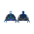 LEGO® Torso Armor Plates with Silver Trim and Blades, Dark Azure Wolf and Ninjago Logogram 'WO' and 'MO' Pattern / Dark Bluish Gray Arms / Dark Blue Hands 973pb5516c01 dunkelblau