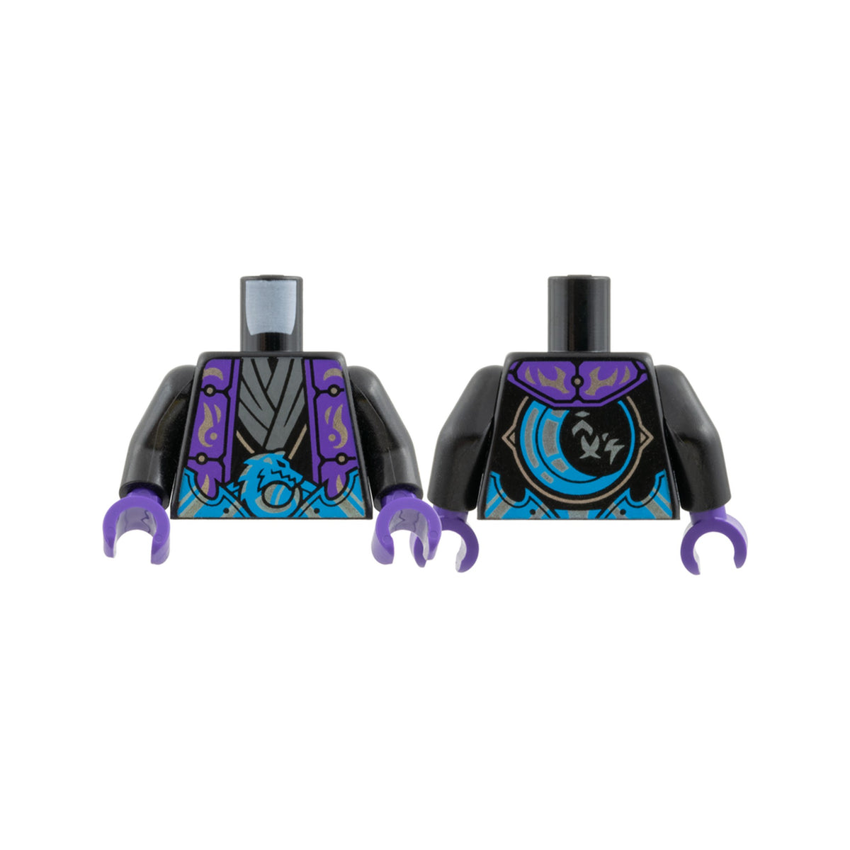 LEGO® Torso Dark Purple Robe over Black and Dark Bluish Gray Tunic with Dark Azure Belt and Moon on Back Pattern / Black Arms / Dark Purple Hands 973pb5543c01 schwarz