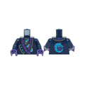LEGO® Torso Robe, Dark Purple and Silver Trim, Dark Azure Ninjago Logogram 'WOLF', Metallic Light Blue Blades Pattern / Dark Blue Arms / Dark Purple Hands 973pb5545c01 dunkelblau
