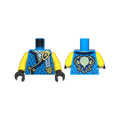LEGO® Torso Tunic with Dark Blue Hems, Gold Trim, Metallic Light Blue Shirt, Ninjago Logogram 'MOW', Letter N on Back Pattern / Yellow Arms / Black Hands 973pb5690c01 dunkelazur