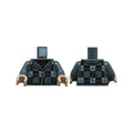 LEGO® Torso Plaid Jacket with Black and Light Bluish Gray Squares and Silver Zipper over Dark Red Shirt Pattern / Dark Bluish Gray Arms / Light Nougat Hands 973pb5696c01 dunkelgrau