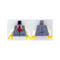 LEGO® Torso Vest with Buttons and Pockets over White Shirt, Red Tie, Gold Name Badge, Papers Pattern / White Arms / Yellow Hands 973pb5750c01 sandblau