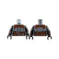 LEGO® Torso Female Robe, Reddish Brown Shoulders, Belts, Silver Buckles and Trim, Red Jewel Pattern / Black Arms with Belts and Buckles Pattern / Black Hands 973pb5820c01 dunkelgrau