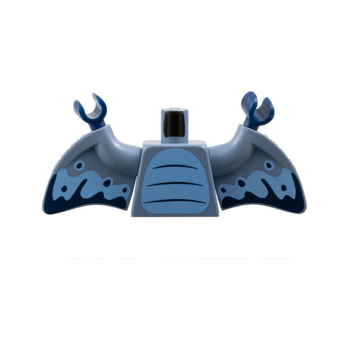 LEGO® Torso Bright Light Blue Stomach with 3 Dark Blue Curved Lines Pattern / Sand Blue Arms with Wings, Pterodactyl with Bright Light Blue and Dark Blue Markings Pattern / Dark Blue Hands 973pb5907c01 sandblau
