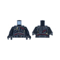 LEGO® Torso SW Imperial Death Trooper Armor with Dark Silver Lines and Shapes, Dark Red Bandages and Gold Cracks Pattern / Black Arms / Black Hands 973pb6148c01 schwarz