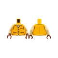 LEGO® Torso Vest with Black Outline Buttons and Pockets, Tan Shirt Collar Pattern / Tan Arms / Reddish Brown Hands 973pb6273c01 hellorange