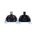 LEGO® Torso Red Spider in Circle, Metallic Light Blue and White Electricity, Dark Blue Armor Panels Pattern / Black Arms with Metallic Light Blue and White Electricity Pattern / Bright Light Blue Hands 973pb6278c01 schwarz