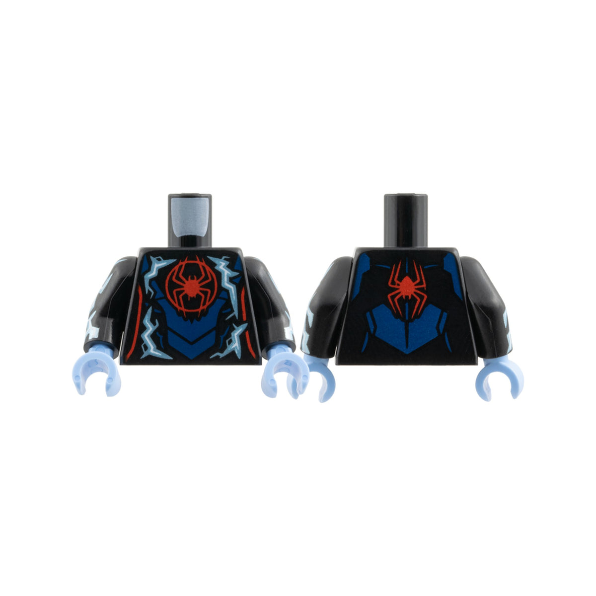 LEGO® Torso Red Spider in Circle, Metallic Light Blue and White Electricity, Dark Blue Armor Panels Pattern / Black Arms with Metallic Light Blue and White Electricity Pattern / Bright Light Blue Hands 973pb6278c01 schwarz