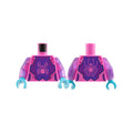 LEGO® Torso Magenta Circuitry, Dark Purple Breastplate with Spider Pattern / Satin Trans-Dark Pink Arms Dark Purple and Dark Blue Circuitry Pattern / Medium Azure Hands 973pb6285c01 dunkelrosa