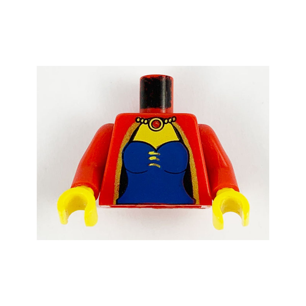 LEGO® Torso Castle Knights Kingdom Blue Corset and Necklace Pattern (Maiden) / Red Arms / Yellow Hands 973px114c01 rot