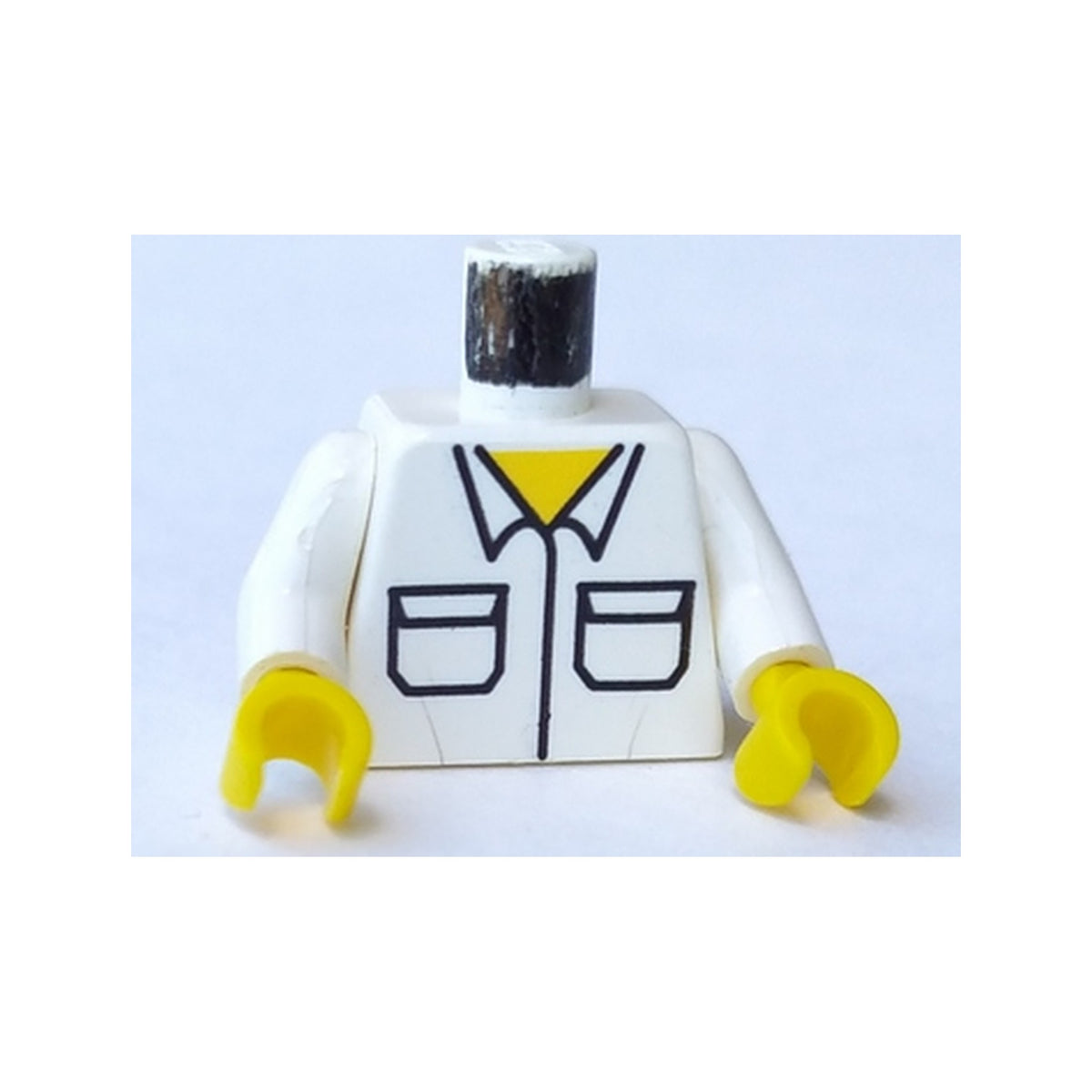 LEGO® Torso Shirt with Pockets Pattern / White Arms / Yellow Hands 973px18c01 weiss