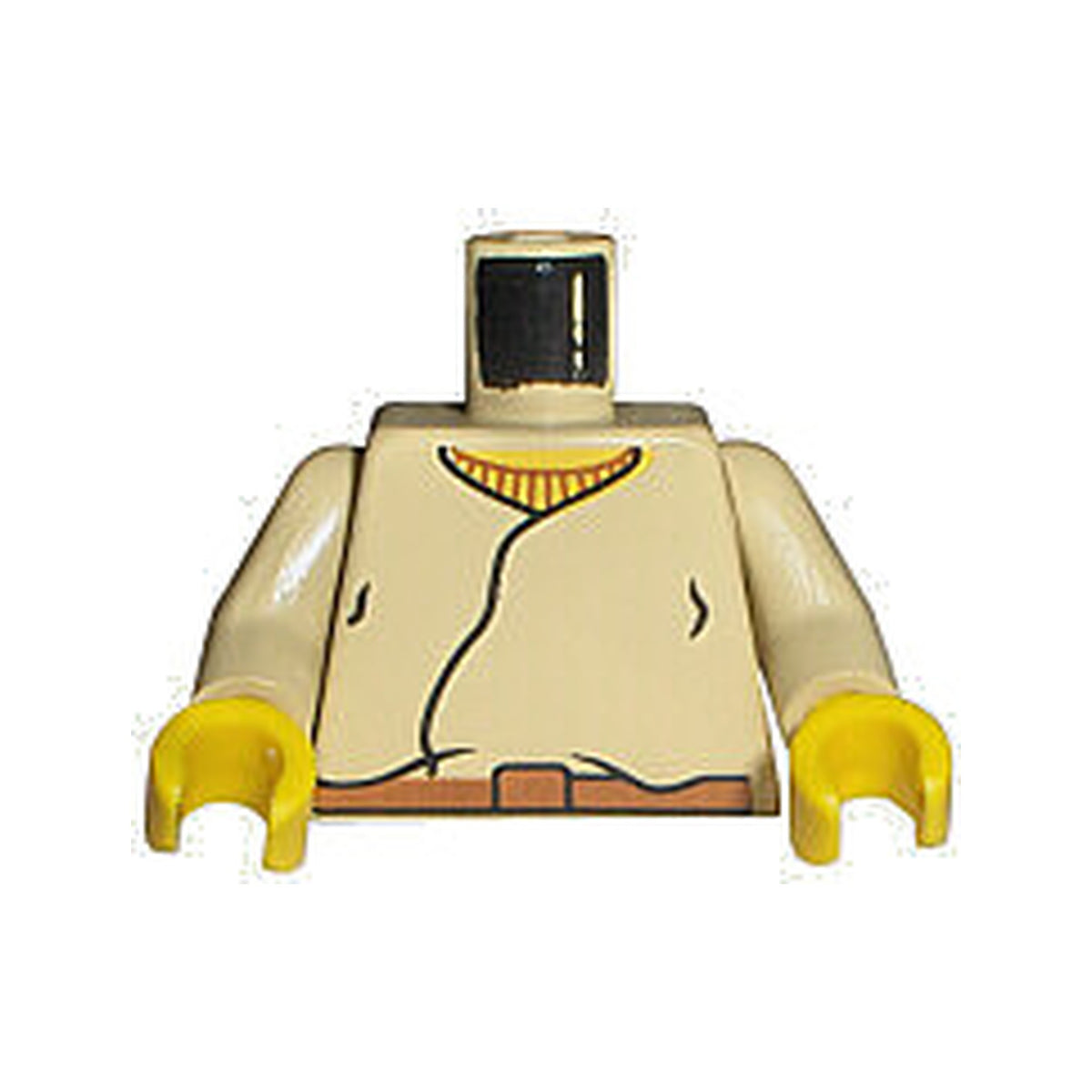 LEGO® Torso SW Closed Shirt, Brown Belt, Yellow Neck Pattern / Tan Arms / Yellow Hands 973px82ac01 beige