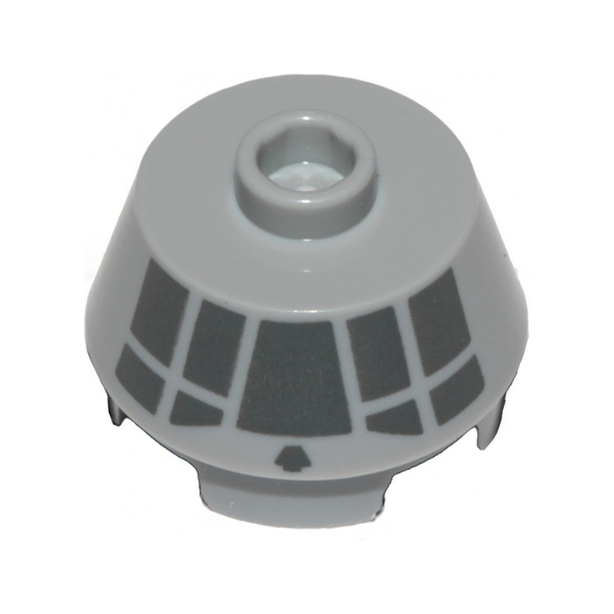 LEGO® Cone 2 x 2 Truncated with Dark Bluish Gray Millennium Falcon Cockpit on Side Pattern 98100pb15 hellgrau