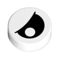 LEGO® Tile, Round 1 x 1 with Black Eye Partially Closed with Off-Center Pupil Pattern 98138pb027 weiss