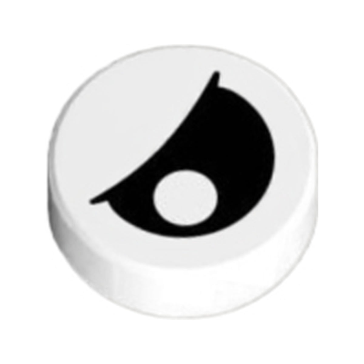 LEGO® Tile, Round 1 x 1 with Black Eye Partially Closed with Off-Center Pupil Pattern 98138pb027 weiss