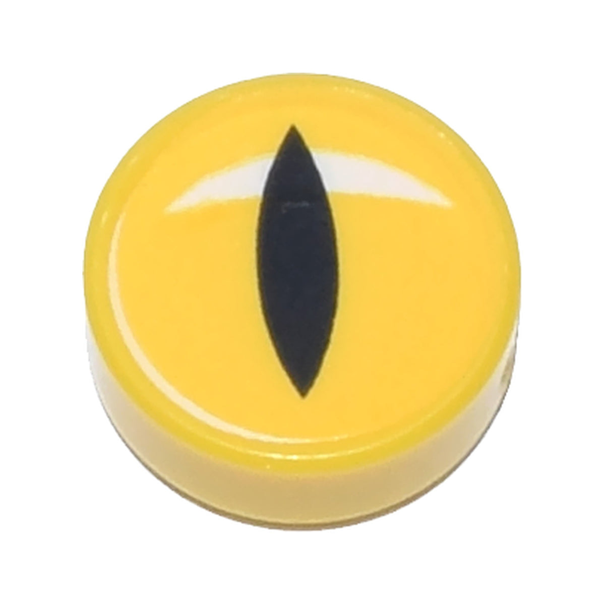 LEGO® Tile, Round 1 x 1 with Eye, Black Slit Pupil and White Crescent Glint Pattern 98138pb385 gelb
