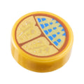 LEGO® Tile, Round 1 x 1 with Reddish Brown and Gold Scarab of Ammit with Blue Spots and Dark Tan Symbols Pattern 98138pb390 perlgold