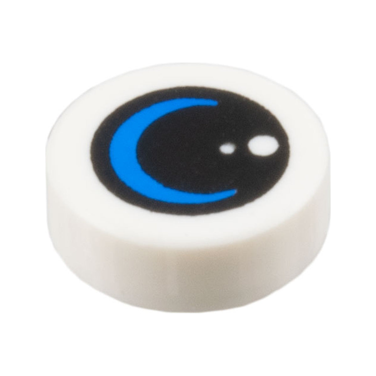 LEGO® Tile, Round 1 x 1 with Black Lens / Circle with Dots and Blue Crescent Moon Pattern 98138pb408 weiss