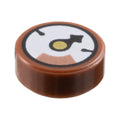 LEGO® Tile, Round 1 x 1 with White Gauge with Black Pointer, Gold Circle and Copper Section Pattern 98138pb444 braun