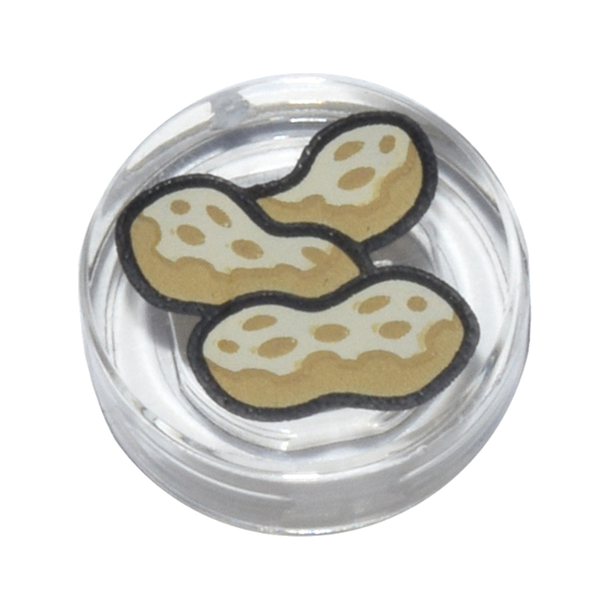 LEGO® Tile, Round 1 x 1 with 3 Tan and Dark Tan Peanuts Pattern 98138pb451 transparent