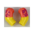 LEGO® Arm, (Matching Left and Right) Pair with Coral Short Sleeves, Medium Lavender Rosettes Pattern 981982pb197 gelb