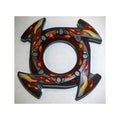 LEGO® Ring 4 x 4 with 2 x 2 Hole and 4 Arrow Ends with Yellow and Red Flames Pattern (Ninjago Spinner Crown) 98341pb06 perldunkelgrau