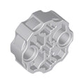 LEGO® Technic, Axle Connector Block Round with 2 Pin Holes and 3 Axle Holes (Hero Factory Weapon Barrel) 98585 hellgrau