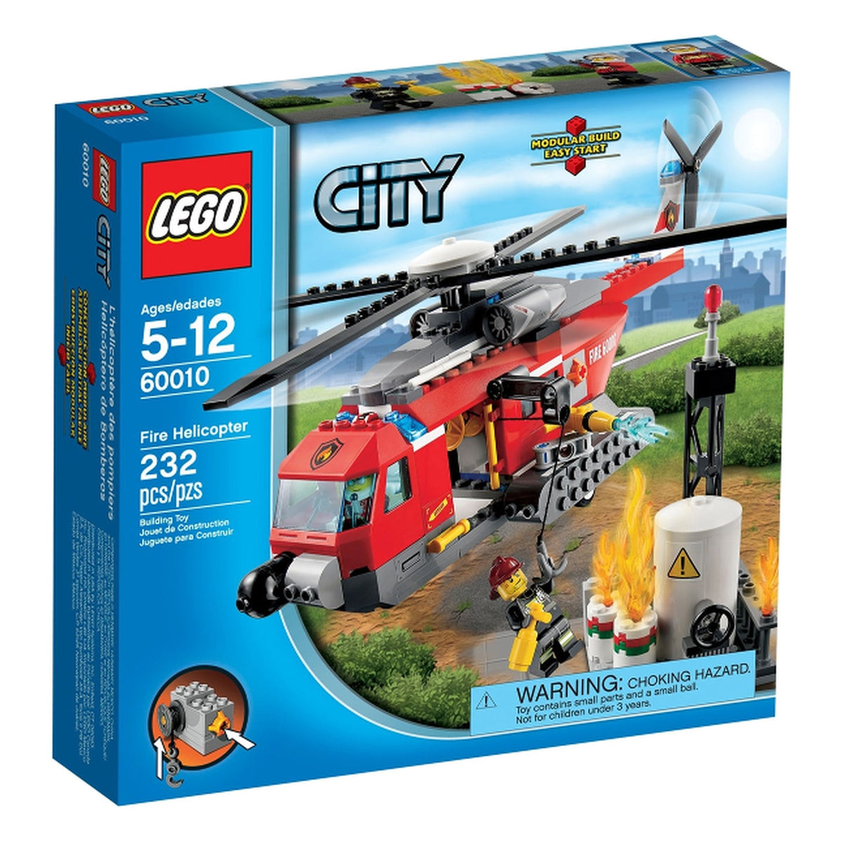 LEGO® City 60010 - Fire Helicopter (Studs on Side Version)