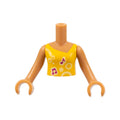 LEGO® Torso Mini Doll Girl Bright Light Orange Vest Top with Music Notes and Circles Pattern, Medium Nougat Arms with Hands FTGpb012c01 mittelnougat