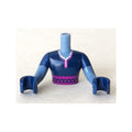 LEGO® Torso Mini Doll Man Dark Blue Top with Purple Sash Pattern, Dark Blue Arms and Hands with Sand Blue Forearms FTMpb011c01 sandblau