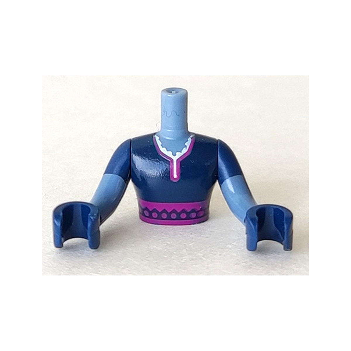 LEGO® Torso Mini Doll Man Dark Blue Top with Purple Sash Pattern, Dark Blue Arms and Hands with Sand Blue Forearms FTMpb011c01 sandblau