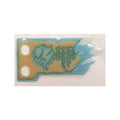 LEGO® Plastic Part for Sets 70673, 70674, 70675, 70676, 70677, 70678 and 70684 - Tan Tattered Flag with Trans-Light Blue Border, White Ice, Light Aqua Ninjago Logogram Letter S and 'THE FORBIDDEN ART' Pattern multipls16b ohne Farbe