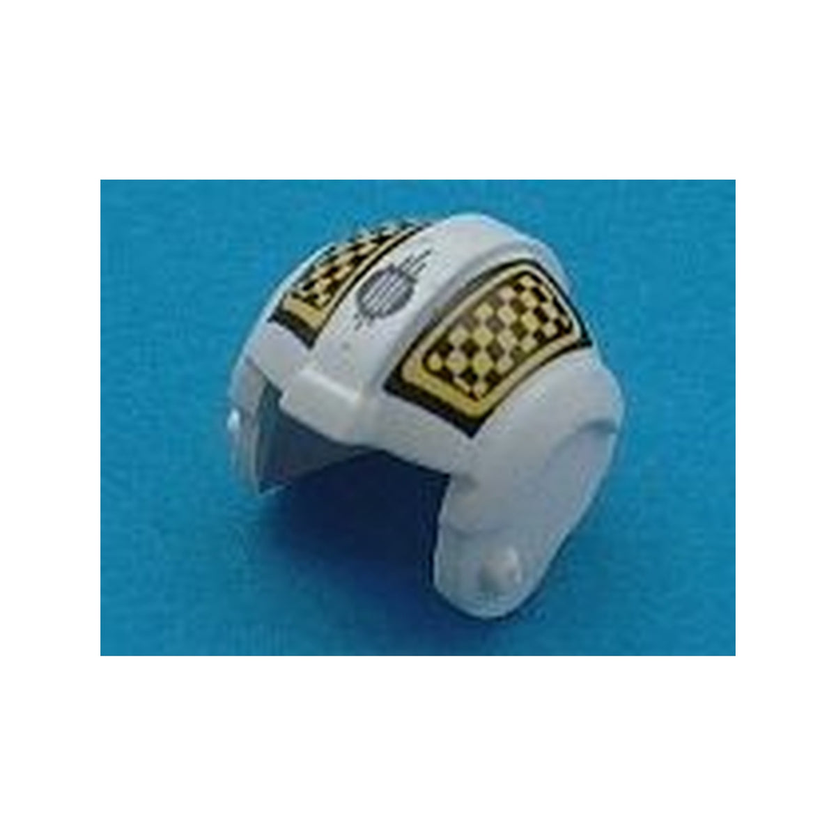 LEGO® Minifigure, Headgear Helmet SW Rebel Pilot with Yellow and Black Checkered Pattern x164px4 weiss