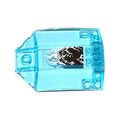 LEGO® Windscreen 8 x 6 x 2 Curved Sloped Sides with Dark Brown and Silver Armor Plates and White Frost Pattern (Sticker) - Set 70145 x224pb030 transparent hellblau