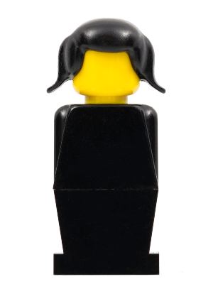LEGO® Minifigur LEGOLAND Black Torso, Black Legs, Black Pigtails Hair old032 – Gebr.