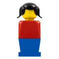 LEGO® Minifigur LEGOLAND Red Torso, Blue Legs, Black Pigtails Hair old034 – Gebr.