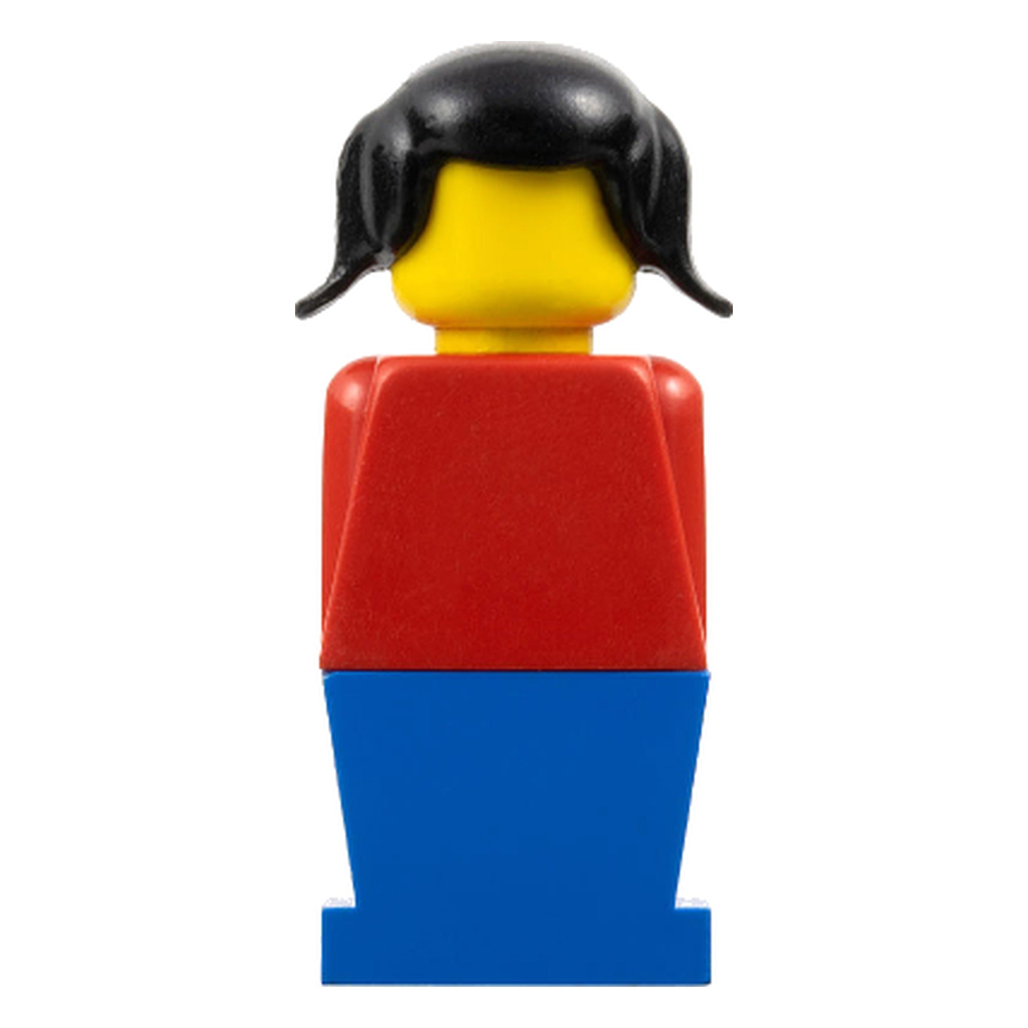 LEGO® Minifigur LEGOLAND Red Torso, Blue Legs, Black Pigtails Hair old034 – Gebr.