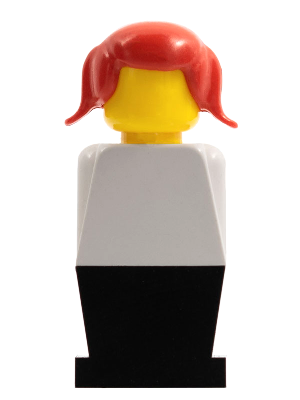LEGO® Minifigur LEGOLAND White Torso, Black Legs, Red Pigtails Hair old036 – Gebr.