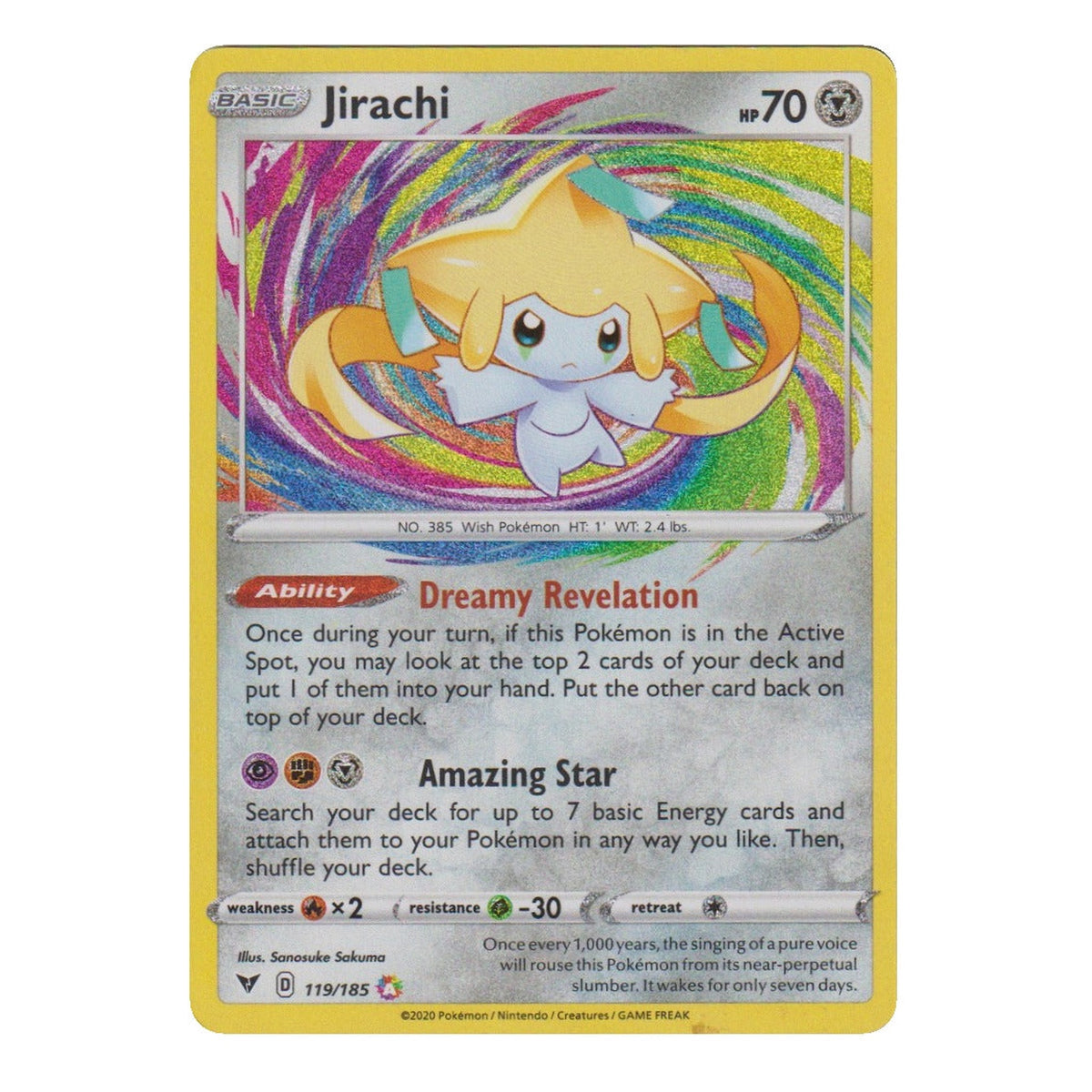 Pokémon : Jirachi – Choc des Couleurs (VIV 119) – Carte individuelle
