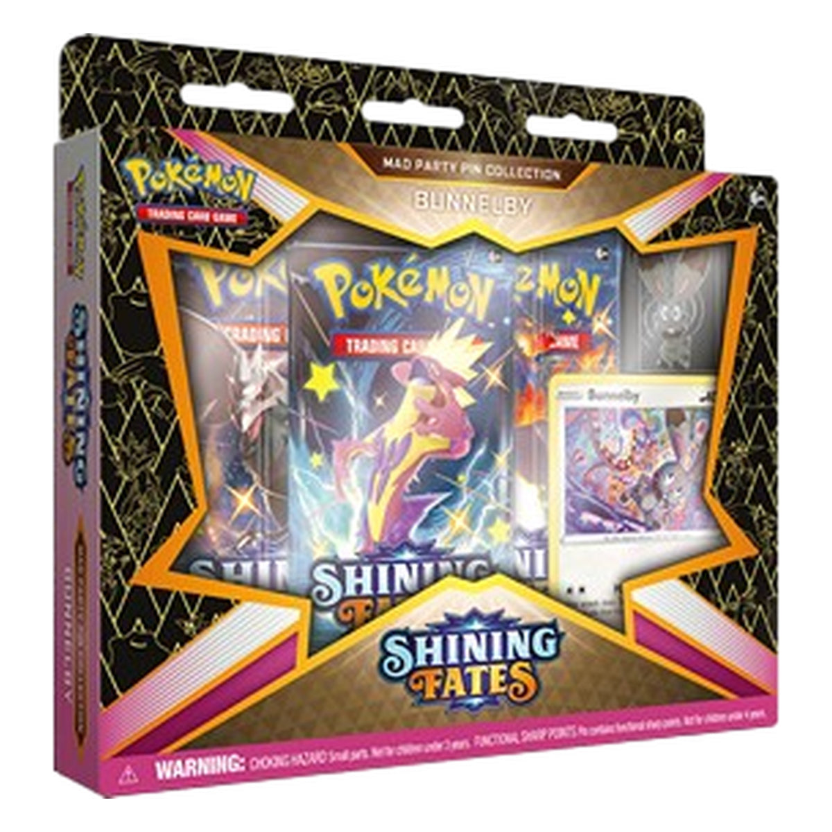 Pokémon: Kollektion SHF Shining Fates Mad Party Pin Collection Bunnelby – Englisch