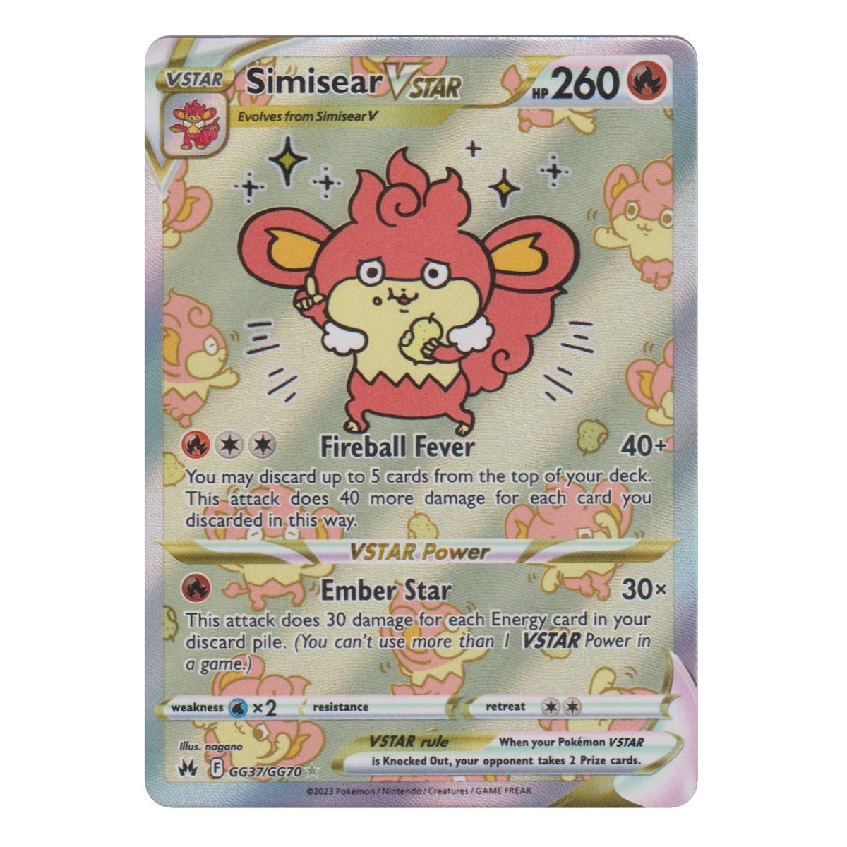 Pokémon: Simisear VSTAR – Zenit der Könige (CRZ GG37) – Einzelkarte