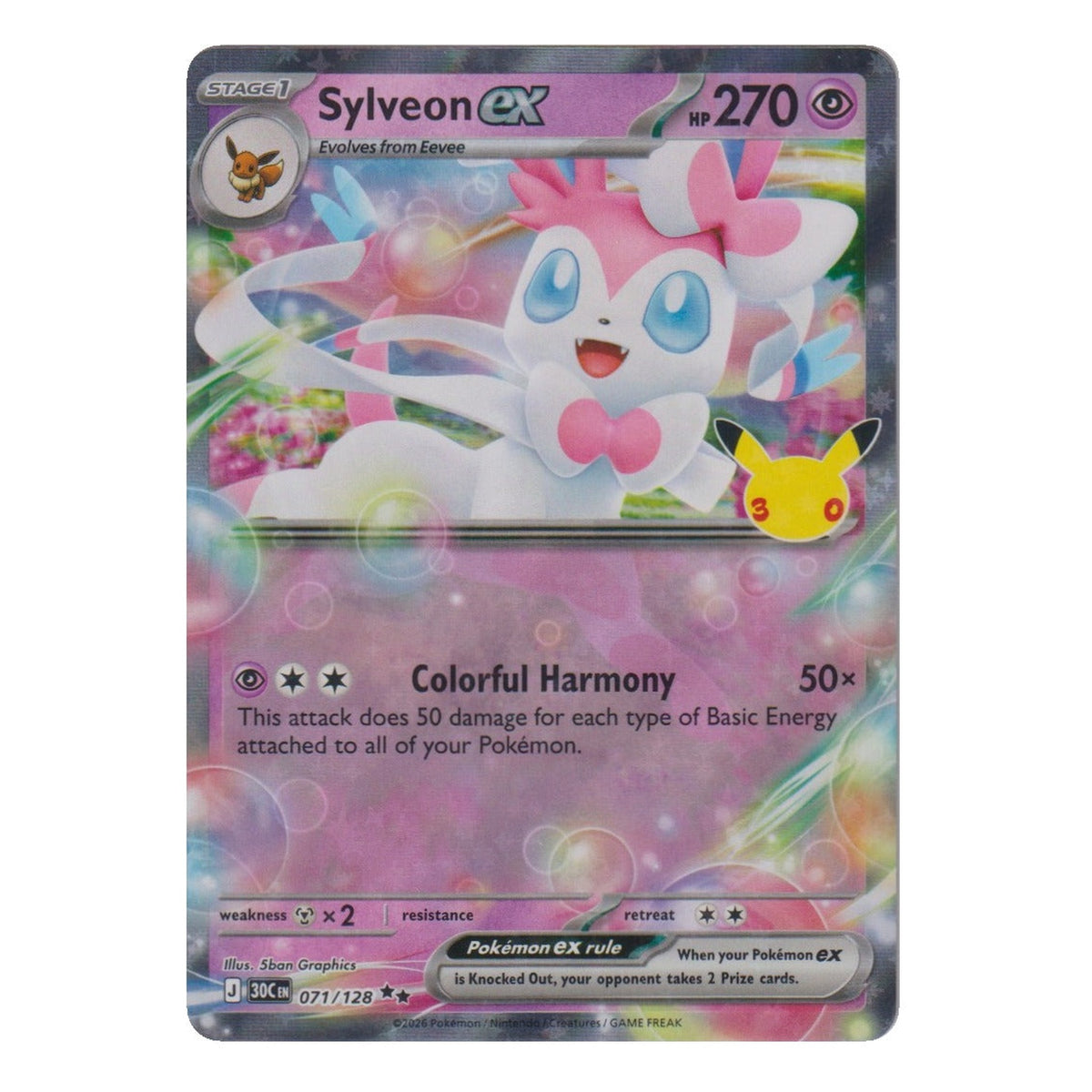 Pokémon: Sylveon ex – 30th Celebration (30C 071) – Einzelkarte