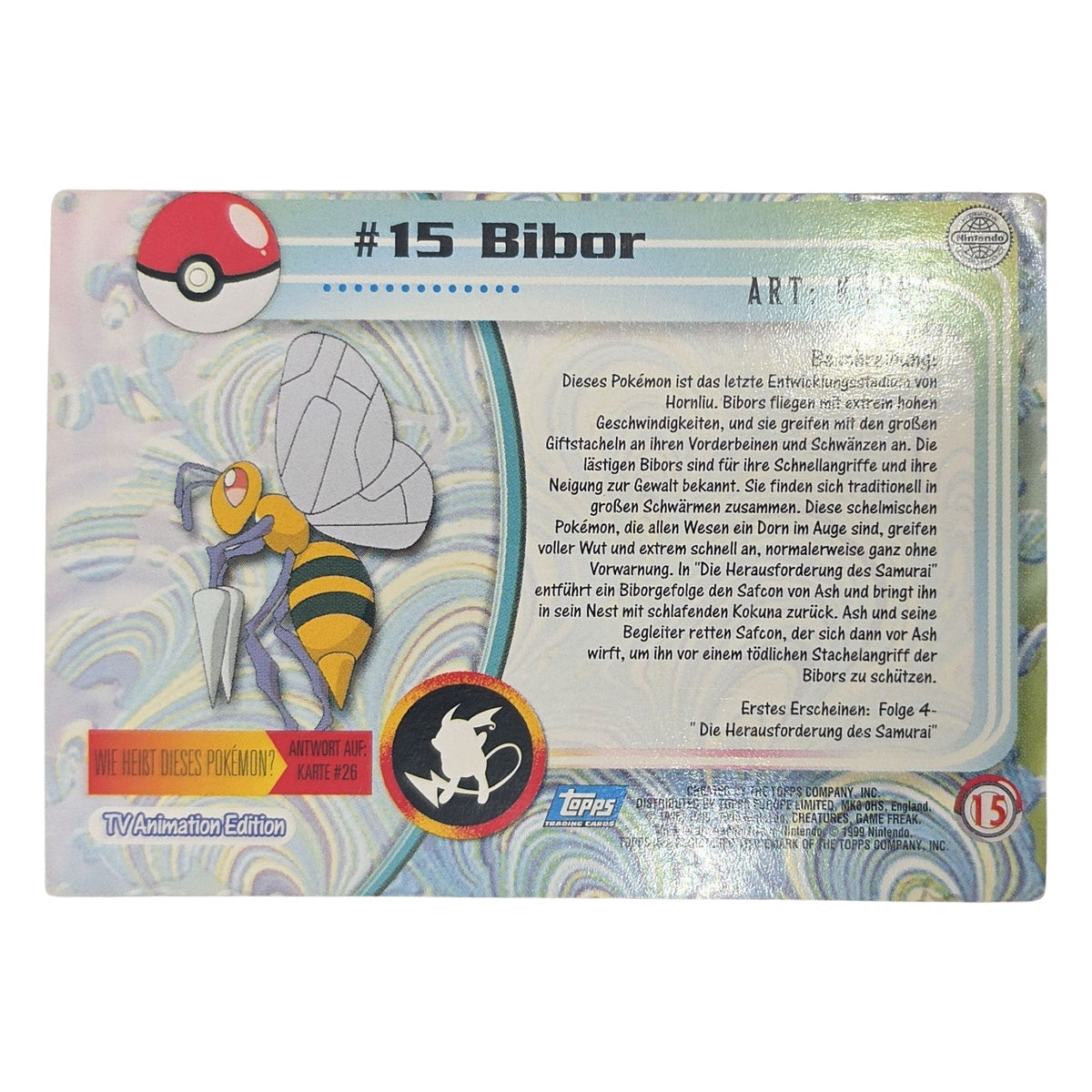 Pokémon Topps: Bibor (#15) – Sammelkarte