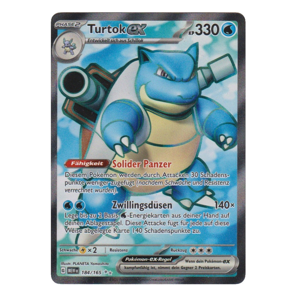 Pokémon: Tortank ex – 151 (MEW 184) – Carte individuelle