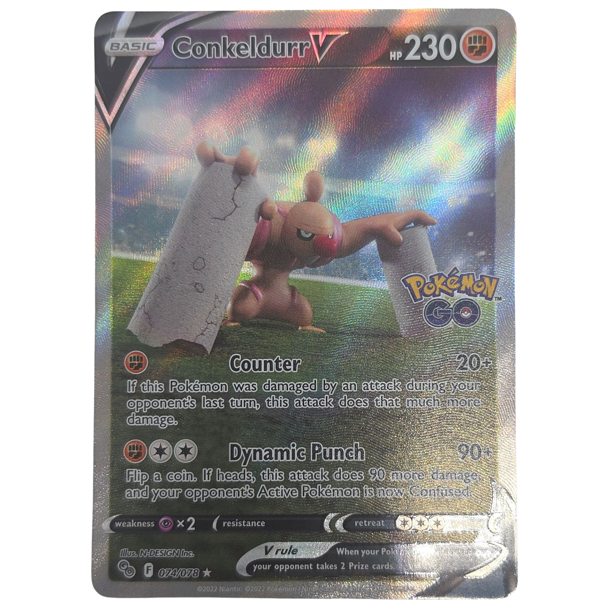 Pokémon: Conkeldurr V – Pokémon GO (PGO 074) – Einzelkarte