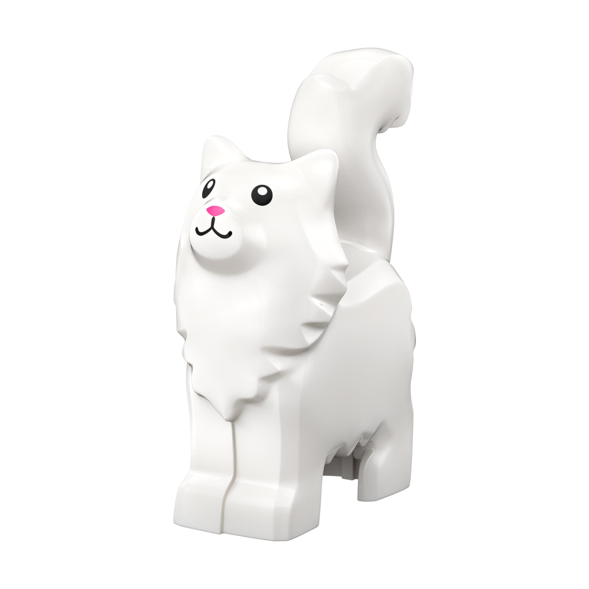 LEGO® Minifigur Katze, Maine Coon mit schwarzen Augen und dunkelrosa Nase 6329pb01 – Neu