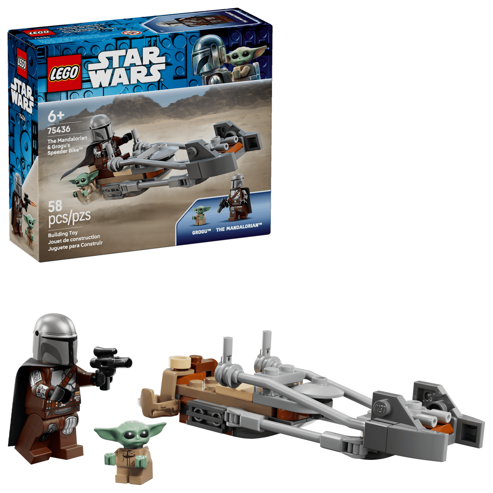 LEGO Star Wars 75436 - Der Mandalorianer und Grogu auf ihrem Speeder Bike